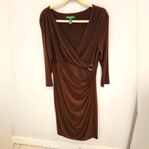 Lauren Ralph Lauren Brown Sz 14 Dress